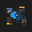 Icône d'un cerveau avec des engrenages symbolisant l'optimisation par l'IA.